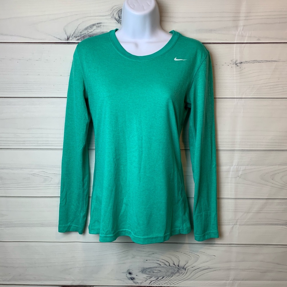 Nike Dri Fit Green Long Sleeve Top XS